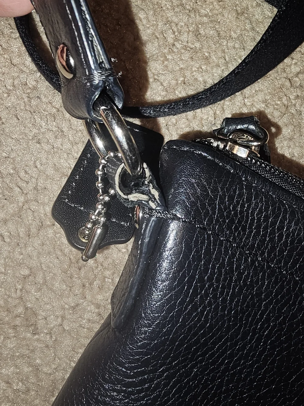 COACH Black Leather Crossbody Bag